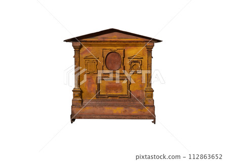 antique austrian mailbox isolated on white background 112863652