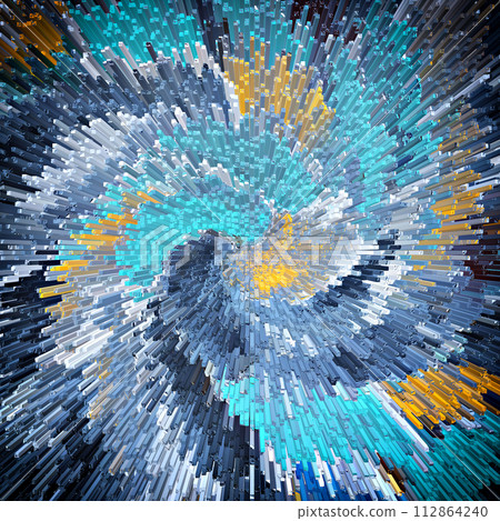 Abstract Spiral Whirl Explosion Movement Design with 3D Illusion Effect. 112864240