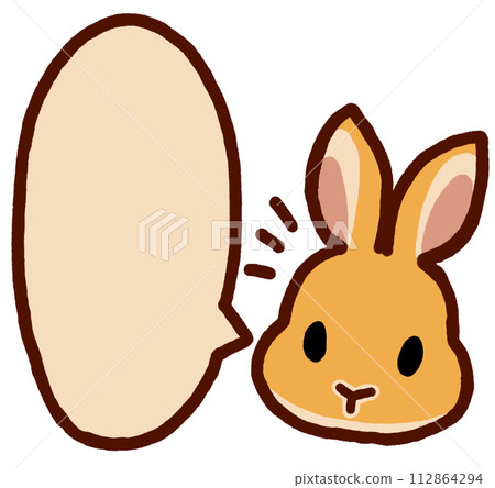 orange rabbit with speech bubble orange rabbit with speech bubble 112864294