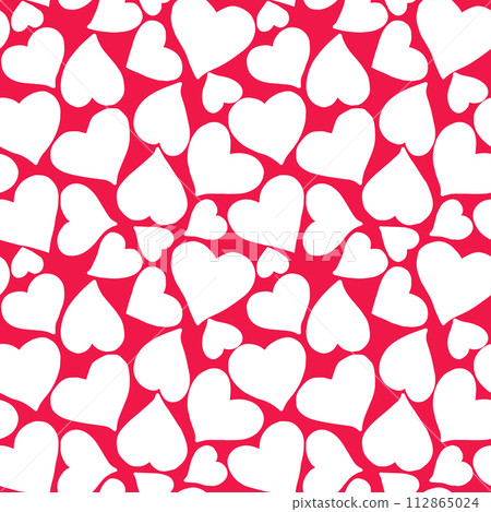 Heart Valentines day doodles seamless pattern. Love illustration hearts hand drawn background Heart Valentines day doodles seamless pattern. Love illustration hearts hand drawn background 112865024