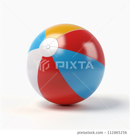 3d of beach ball on white background. 3d of beach ball on white background. 112865256