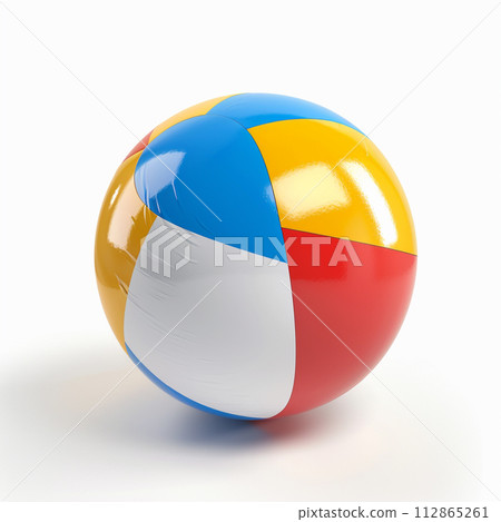 3d of beach ball on white background. 3d of beach ball on white background. 112865261