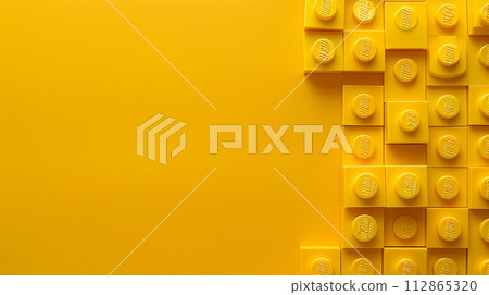 Lego background with copy space. Generative AI 112865320
