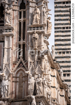 Facade decoration of the cathedral of Siena Facade decoration of the cathedral of Siena 112866259