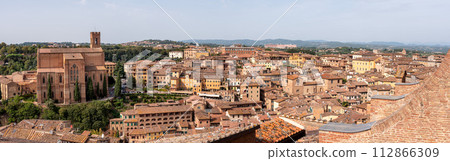 Panorama of Siena with the basilica di San Domenico at the left 112866309
