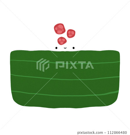 Coconut Milk Dessert Cartoon illustration Tako Thai Dessert Cartoon illustration Khanom Thai Cartoon illustration Coconut Milk With Topping 112866480