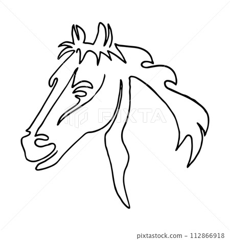 Horse head line art vector illustration Horse head line art vector illustration 112866918