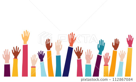 many colorful hands 112867084