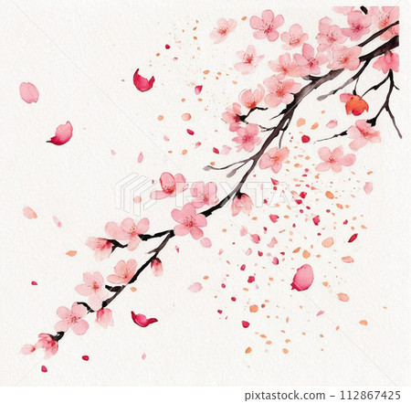 櫻花水彩插圖 112867425