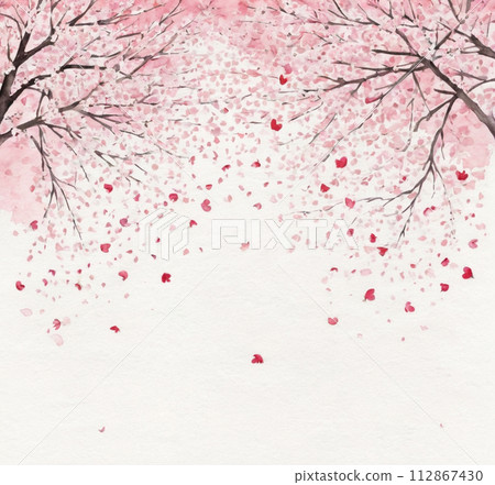 櫻花水彩插圖 112867430