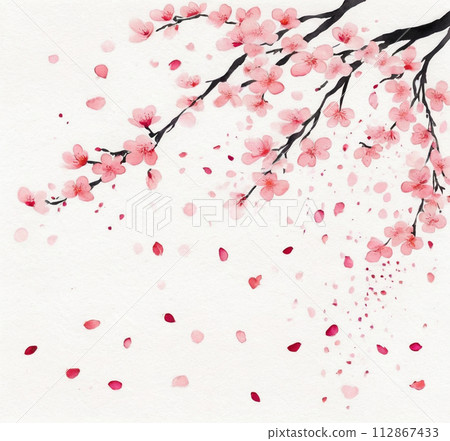 櫻花水彩插圖 112867433