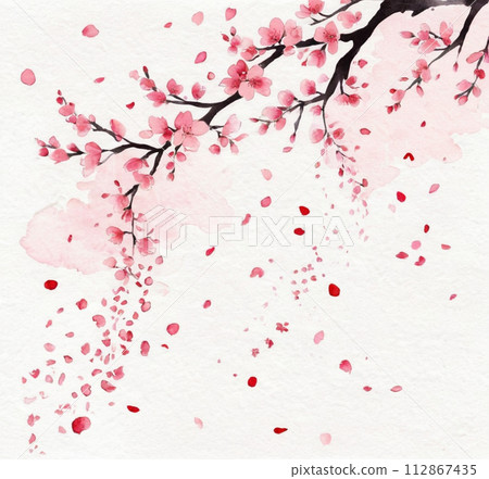 櫻花水彩插圖 112867435