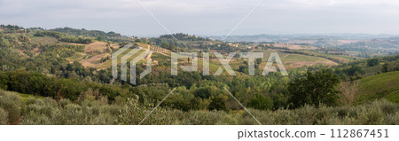 Typical Tuscan landscape near San Gimignano 112867451