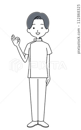 好的標誌脊椎按摩師圖（女） 112868325