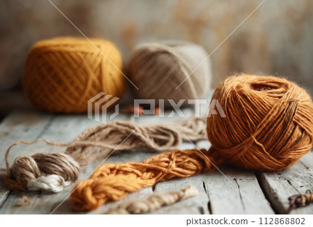 Knitting/handicrafts/wool background image 112868802