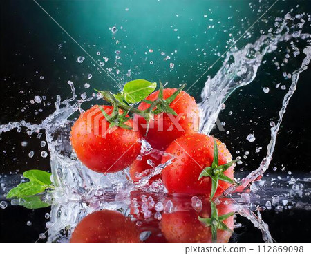 fresh tomatoes bathing in water fresh tomatoes bathing in water 112869098