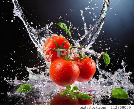 新鮮的西紅柿泡在水里 112869099