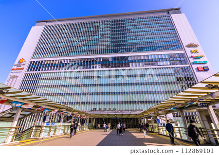 Yokohama cityscape in Japan March...Clear blue skies. Looking out over Shin-Yokohama Station...toward a new era...=15th 112869101