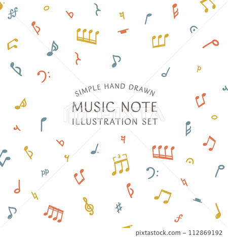 Vector illustration set of simple hand drawn musical notes 112869192