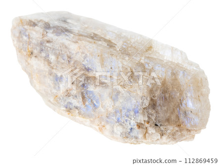 unpolished belomorite moonstone rock isolated 112869459
