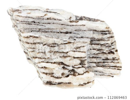 raw written granite mineral isolated on white 112869463