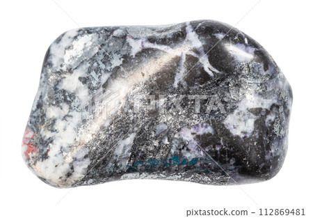 tumbled antimonite mineral isolated on white tumbled antimonite mineral isolated on white 112869481