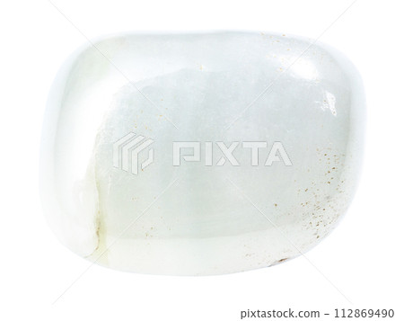 tumbled colorless calcite mineral isolated 112869490