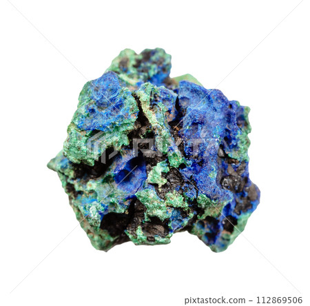 raw azurite and malachite mineral isolated raw azurite and malachite mineral isolated 112869506