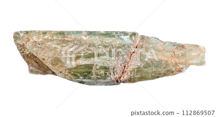 raw epidote crystal isolated on white raw epidote crystal isolated on white 112869507
