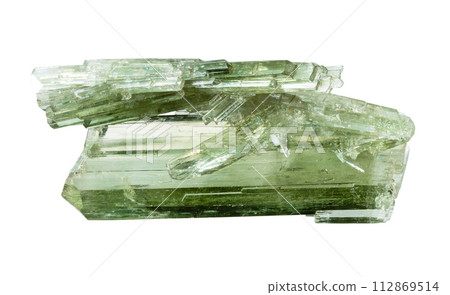 unpolished zoisite crystals isolated on white unpolished zoisite crystals isolated on white 112869514