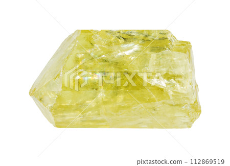 raw yellow apatite crystal isolated on white 112869519