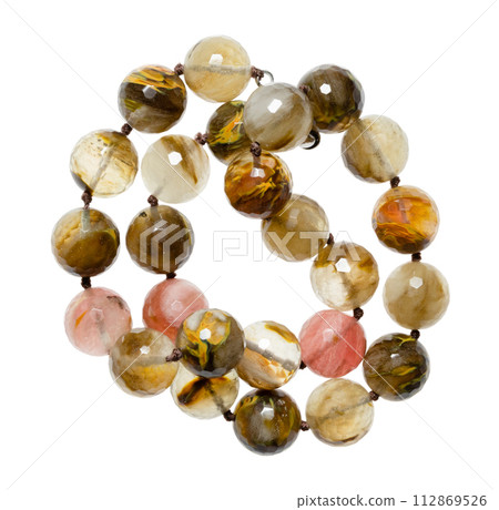 tangled necklace from various quartz round beads tangled necklace from various quartz round beads 112869526