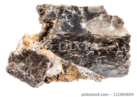 unpolished anthraconite mineral isolated 112869604