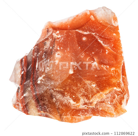 unpolished red Jambul chalcedony mineral isolated unpolished red Jambul chalcedony mineral isolated 112869622