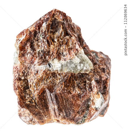 unpolished eudialyte rock isolated on white unpolished eudialyte rock isolated on white 112869634