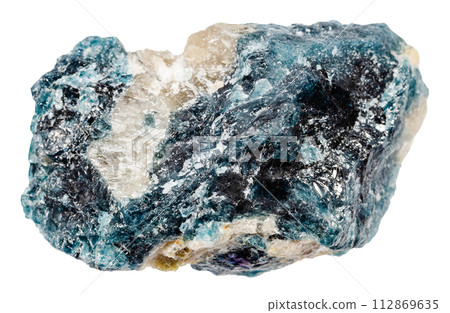 unpolished grandidierite mineral isolated on white 112869635