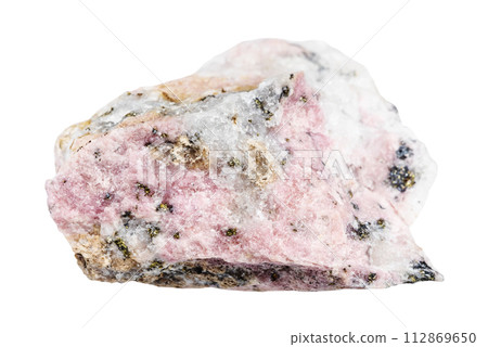 unpolished pyroxmangite mineral isolated on white 112869650