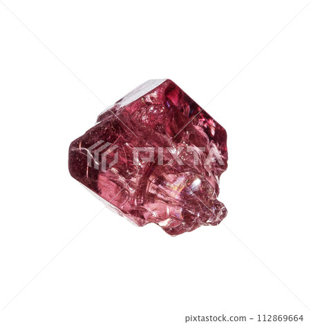 raw red spinel crystal isolated on white raw red spinel crystal isolated on white 112869664