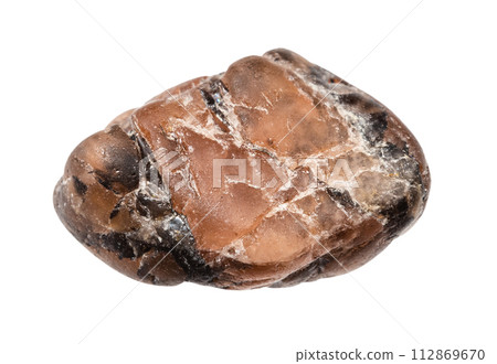 polished triplite mineral isolated on white 112869670