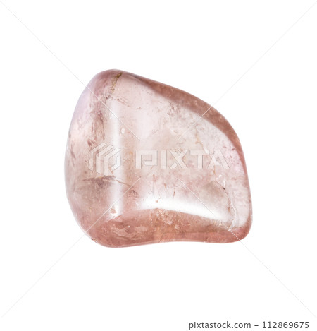 polished pink tourmaline crystal isolated polished pink tourmaline crystal isolated 112869675