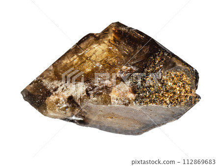 raw brown titanite crystal isolated on white raw brown titanite crystal isolated on white 112869683
