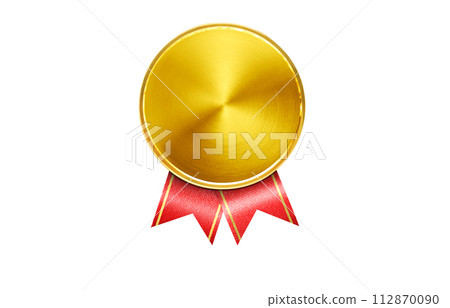 gold medal with ribbon first prize for the winning prize 112870090