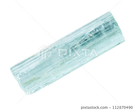 unpolished aquamarine crystal isolated on white unpolished aquamarine crystal isolated on white 112870490