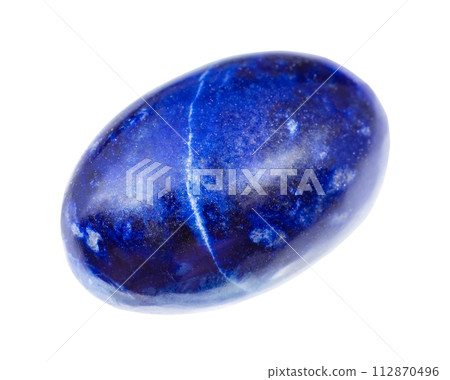 tumled dark blue lapis lazuli mineral isolated tumled dark blue lapis lazuli mineral isolated 112870496
