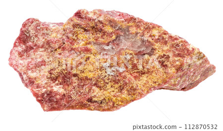 raw thulite mineral isolated on white raw thulite mineral isolated on white 112870532
