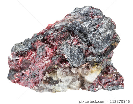 raw cinnabar and stibnite on fluorite mineral raw cinnabar and stibnite on fluorite mineral 112870546