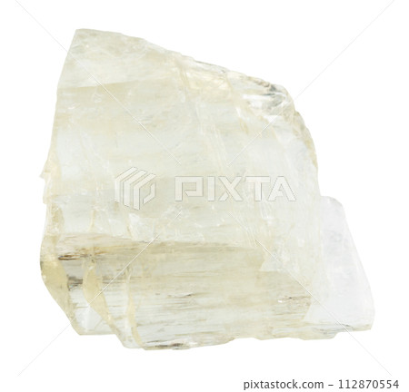 unpolished spodumene mineral isolated on white 112870554
