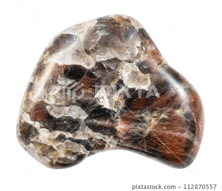 polished monzonite mineral isolated on white 112870557