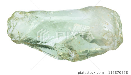 raw prasiolite mineral isolated on white 112870558