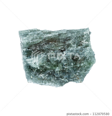 raw indigolite mineral isolated on white 112870580